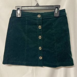 Forever 21 Corduroy Skirt Hunter Green Girl's Size 9/10